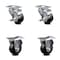 Service Caster 3 Inch Soft Rubber Wheel Swivel Top Plate Caster Set with 2 Brake 2 Rigid SCC SCC-20S314-SRS-TLB-TP2-2-R-2 - alternate 1